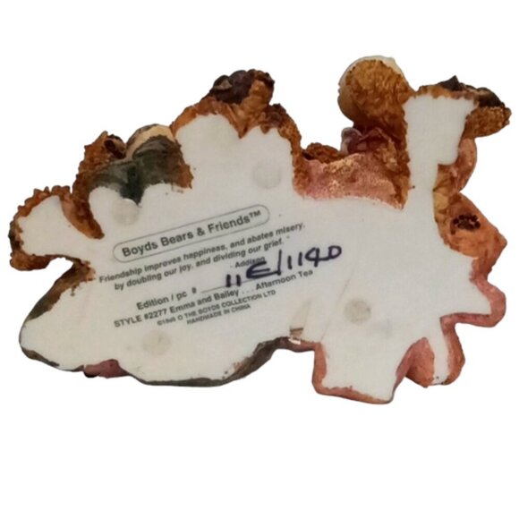 Vintage Boyds Bears & Friends 'Emma and Bailey' Afternoon Tea Bear Figurine 1995 - Picture 7 of 10